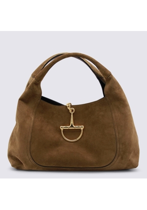 Gucci Brown Suede Softbit Tote