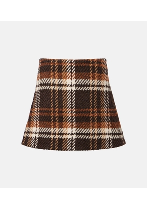 Patou Checked wool-blend miniskirt