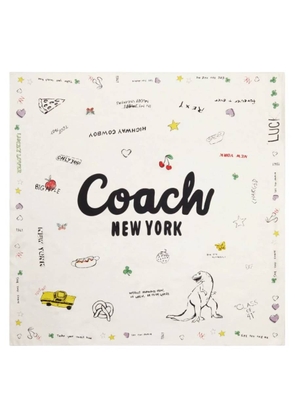 Coach Sketch Print Silk Scarf