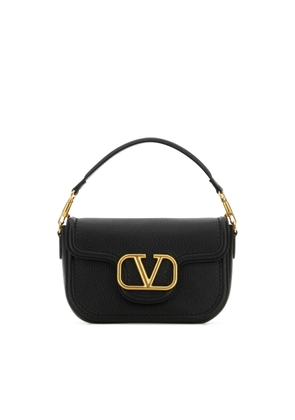 Valentino Garavani Black Leather Alltime Shoulder Bag