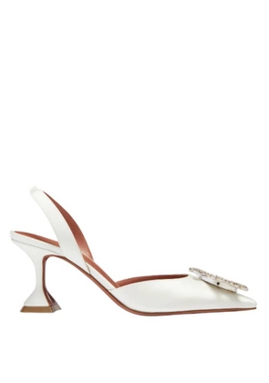 Amina Muaddi Begum 70 Satin Slingback Pumps, Brand Size 35 ( US Size 5 )