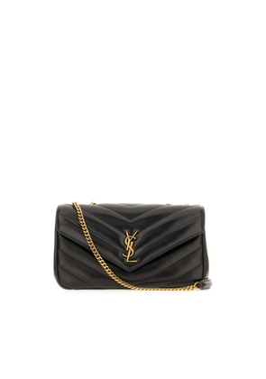 Saint Laurent Black Leather Medium Loulou Shoulder Bag