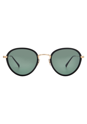 Mr. Leight MONTEREY SL Green/Blue Light Interchangeable Lenses Oval Unisex Sunglasses ML2019X BK/G15+ASH/BLUL 47