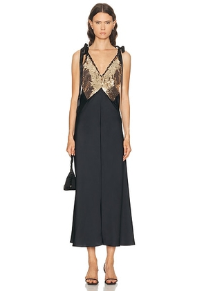 LoveShackFancy Talissa Dress in Black - Black. Size 2 (also in 4, 6).