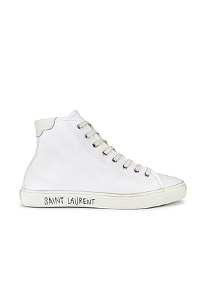 Saint Laurent Malibu Mid Top Sneaker in Blanc Optique - White. Size 43 (also in ).