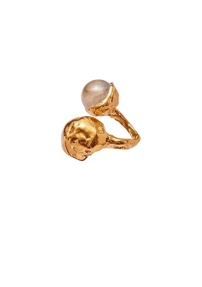 Simuero Guinda Ring in Yellow Gold & Clear Glass - Metallic Gold. Size 6 (also in ).