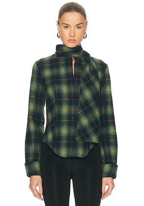 Mimchik Iris Scarf Shirt in Green - Green. Size 0 (also in 2, 4, 6).