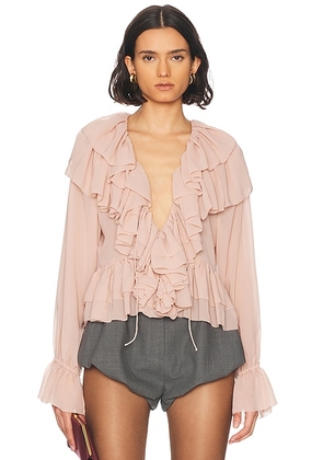 Ronny Kobo Soraya Top in Rose - Blush. Size XS (also in ).