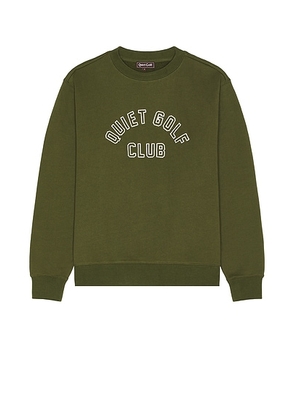 Quiet Golf Qgc Crew Neck Sweatshirt in Olive - Green. Size S (also in ).