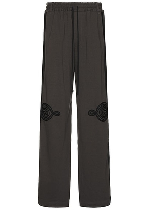 Song for the Mute Applique Relaxed Lounge Pants in Washed Black - Charcoal. Size 52 (also in ).