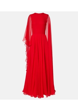 Givenchy Caped draped silk chiffon gown