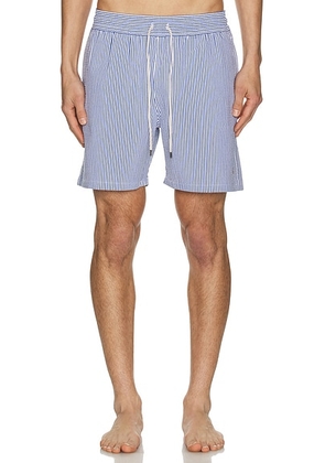 Polo Ralph Lauren Traveler Swim Trunk in Cruise Royal Seersucker - Blue. Size XL/1X (also in ).