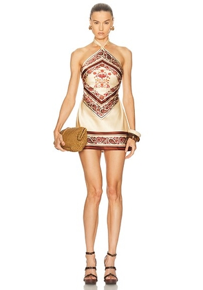 Retrofete Adelaide Dress in Terracotta Bandana - Brown. Size M (also in ).