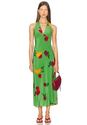 Staud Lucca Silk Dress in Farmers Market Leaf - Green. Size XS (also in L).