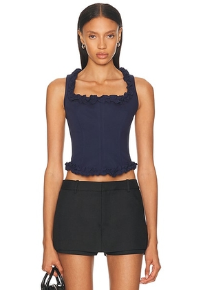 Sandy Liang Piper Corset in Navy - Navy. Size 2 (also in ).