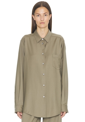 The Row Pino Shirt in Military Beige - Olive. Size 6 (also in ).