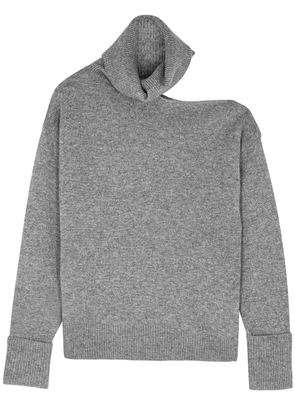 Paige Raundi Cut-out Wool-blend Jumper - Grey - L
