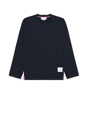 Thom Browne Oversized Long Sleeve Tee in Navy - Black. Size 3 (also in ).