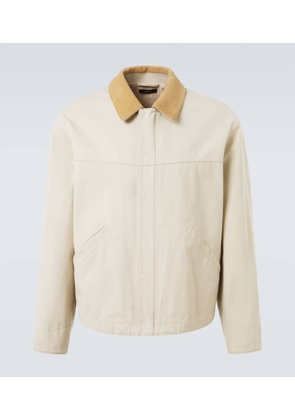 Tom Ford Suede-trimmed cotton canvas jacket