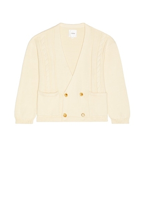 Found Found Double Breasted Cable Knit Cardigan in Cream - Cream. Size L (also in S).