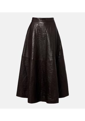 Rohe Crocodile-effect leather midi skirt