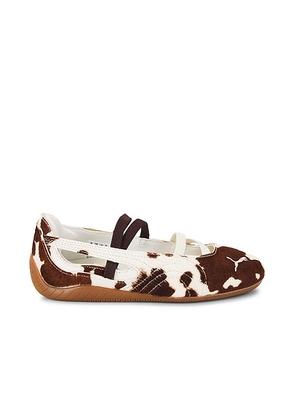 Puma Select Speedcat Ballet Cow Sneaker in Chocolate Brown & Warm White - Brown. Size 6.5 (also in 7, 8, 8.5).