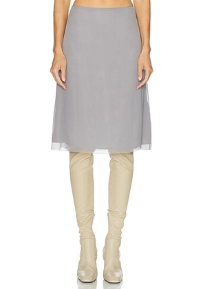 Toteme Chiffon Slip Skirt in Grey - Grey. Size 34 (also in 38, 40).