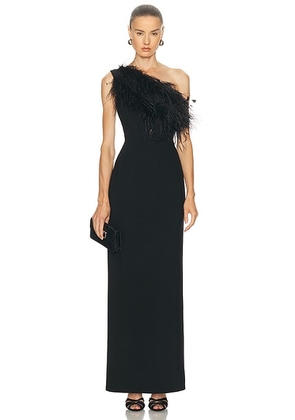 SANS FAFF Blair Feather Gown in Black - Black. Size S (also in ).