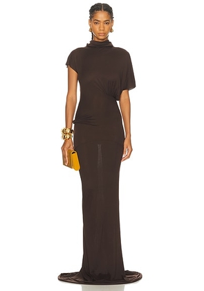 RICK OWENS LILIES Lilith Gown in Raisin - Chocolate. Size 44 (also in ).