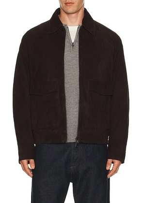 Theory Reece Aviator Bomber Jacket in Brownwood - Brown. Size S (also in ).