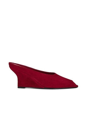 Toteme Peep Toe Velvet Wedge in Red - Red. Size 38 (also in ).