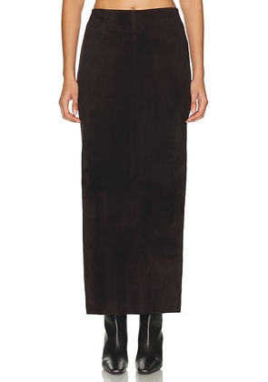 St. Agni Suede Column Skirt in Coffee - Chocolate. Size M (also in S, XS).
