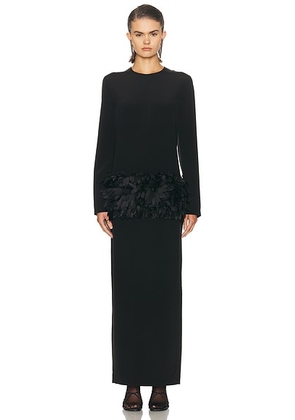 Toteme Petal Dress in Black - Black. Size 32 (also in 34, 36, 38).