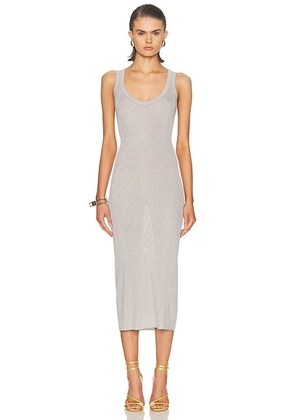 TOM FORD Midi Tank Dress in Silver - Metallic Silver. Size L (also in M, S, XS).