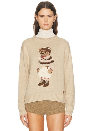 Polo Ralph Lauren Crewneck Sweater in Dark Almond Marl - Beige. Size XS (also in ).