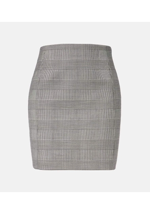 Balmain Houndstooth wool-blend miniskirt