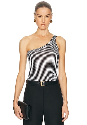 TOM FORD One Shoulder Top in Black & White - Black,White. Size 36 (also in 38, 40, 42).