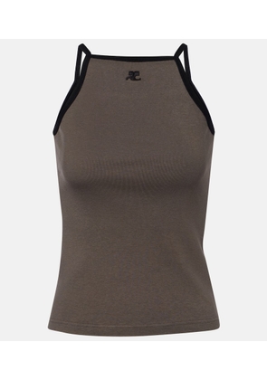 Courreges Logo cotton tank top