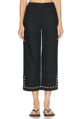 Staud Piha Linen Pant in Black - Black. Size L (also in M, S, XS).