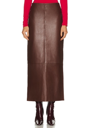 St. Agni Leather Column Skirt in Rum - Burgundy. Size M (also in S, XS).