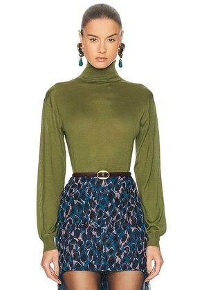 Saint Laurent Turtleneck Sweater in Vert Olive - Green. Size L (also in S).