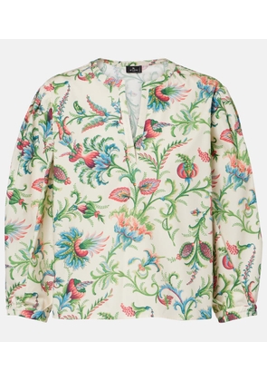 Etro Floral cotton blouse