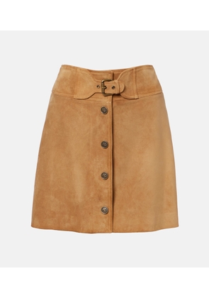 Etro Belted suede skirt