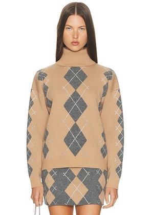 Retrofete Alberte Embellished Sweater in Latte & Dusk - Tan. Size M (also in S, XS).
