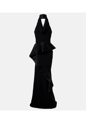 Maticevski Provocateur halterneck peplum satin gown