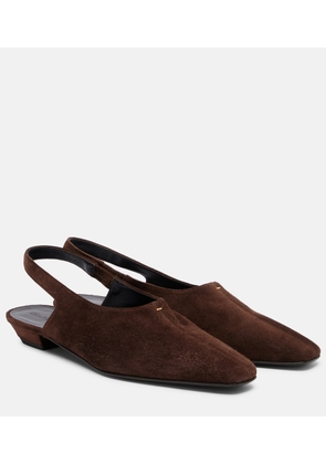 Khaite Celia suede slingback flats
