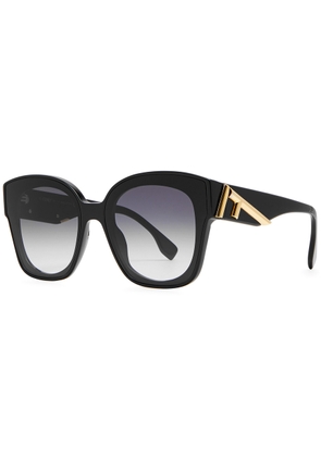 Fendi Round Square-frame Sunglasses - Black