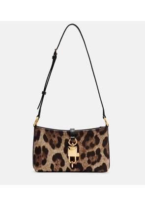 Dolce&Gabbana Lock leopard-print canvas shoulder bag