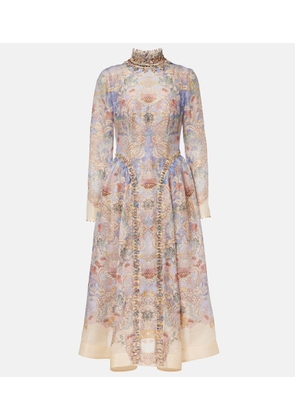 Zimmermann Rebellion linen and silk midi dress