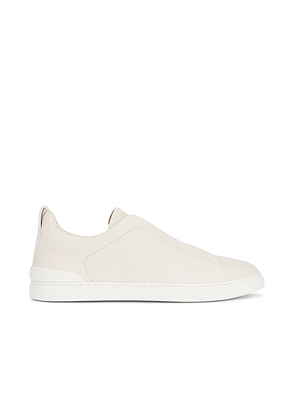 Zegna Triple Stitch Low Top Sneaker in Pumice White - Cream. Size 12 (also in ).